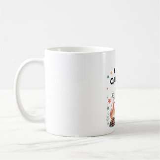 Happy Camping Racoon, Cute Campfire Cartoon Coffee Mug