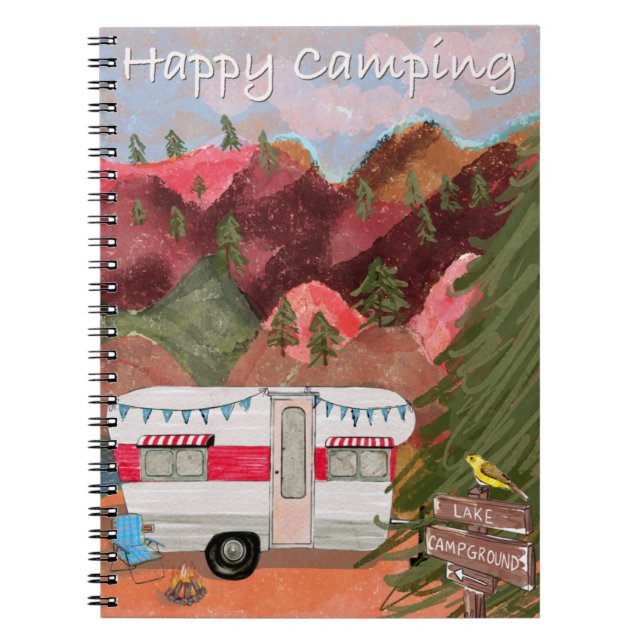 Happy Camping Spiral Notebook (Front)