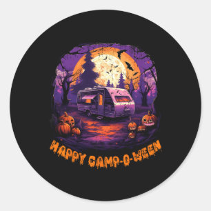 Happy CampOWeen Camping Halloween Costume Pumpkin  Classic Round Sticker