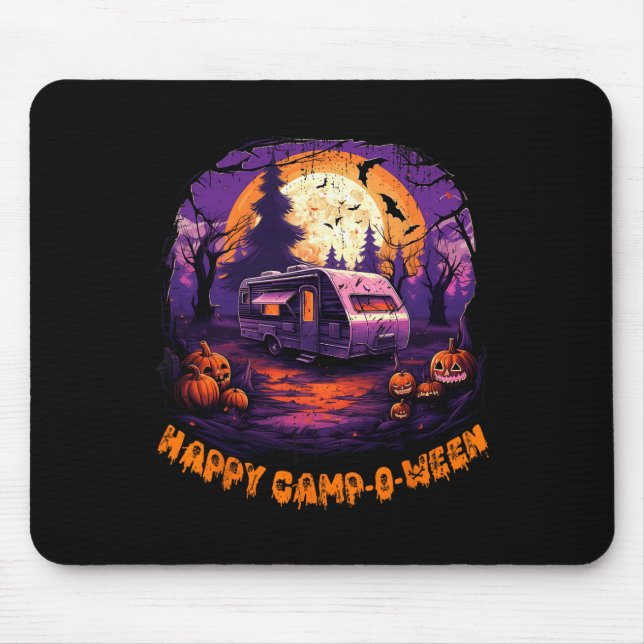 Happy CampOWeen Camping Halloween Costume Pumpkin  Mouse Pad (Front)