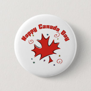 Happy Canada Day 6 Cm Round Badge