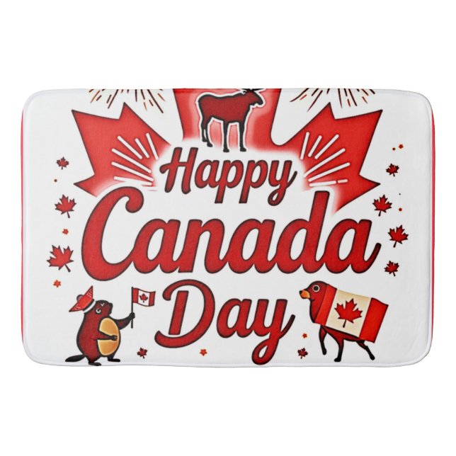 Happy Canada Day! Bath Mat (Front)
