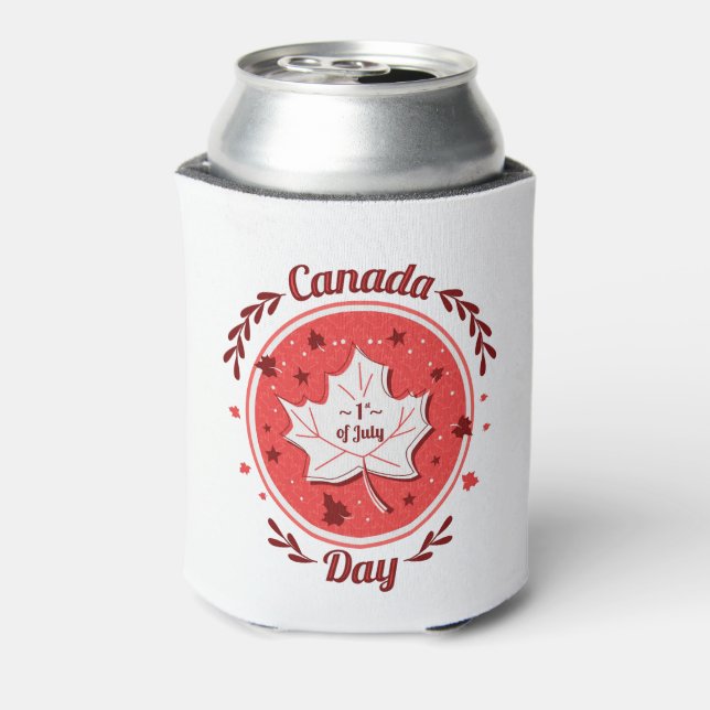 Happy Canada Day  Can Cooler (Can Back)