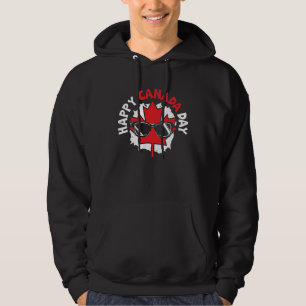 Happy Canada Day Canadian Canada Flag Maple Leaf Hoodie