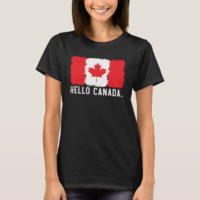 Happy Canada Day Canadian Canada Flag Maple Leaf   T-Shirt (Front)