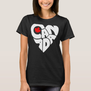 Happy Canada Day   Canadian Flag Maple Leaf Heart T-Shirt