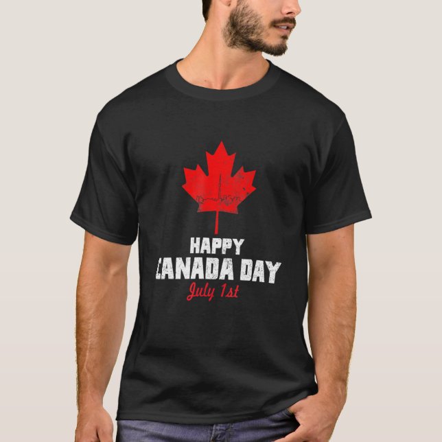 Happy Canada Day  Canadian Flag Maple Patriotic  1 T-Shirt (Front)