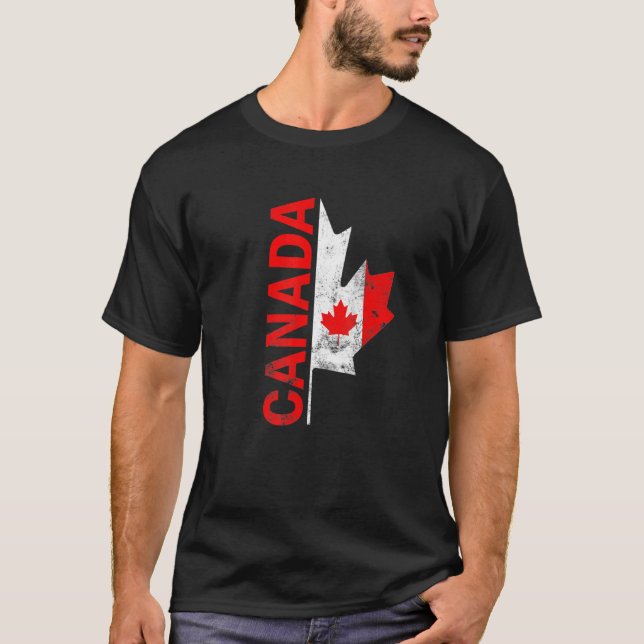 Happy Canada Day Canadian Flag Reindeer Patriotic  T-Shirt (Front)