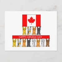 Happy Canada Day Cartoon Cats