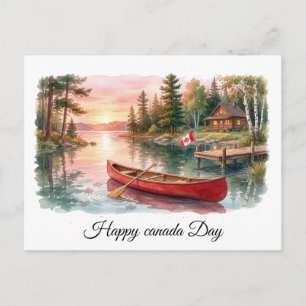Happy Canada Day Cottage Country Greetings Postcard
