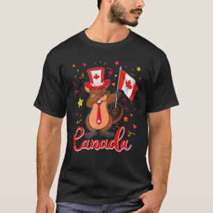 Happy Canada Day - Cute Beaver Dab girls Boys Kids T-Shirt