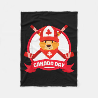 Happy Canada Day Design Funny Canadian Groundhog F Fleece Blanket