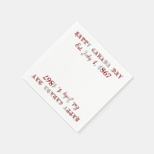 Happy Canada Day Est. July 1, 1867 Typography Napkin