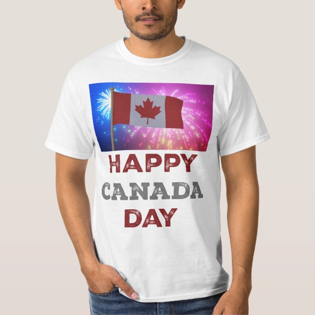 Happy Canada Day Fireworks T-Shirt (Front)