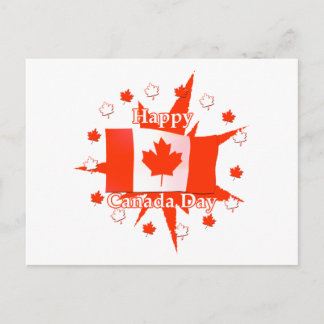 Happy Canada Day Flag Design Postcard