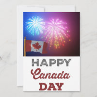 Happy Canada Day Flag & Fireworks