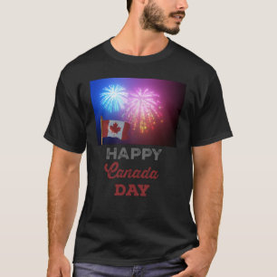 Happy Canada Day Flag & Fireworks T-Shirt