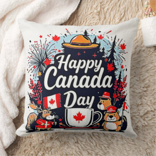 Happy Canada Day Fun Cushion