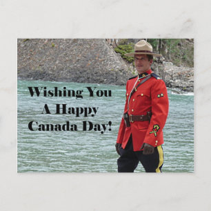 Happy Canada Day Funny Handsome Mountie Photo Postcard