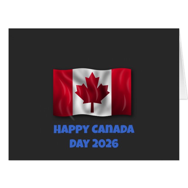 Happy Canada Day Greeting Card (Front Horizontal)