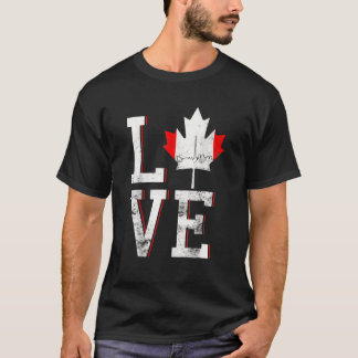 Happy Canada Day I Love Canada Maple Leaf Flag T-Shirt