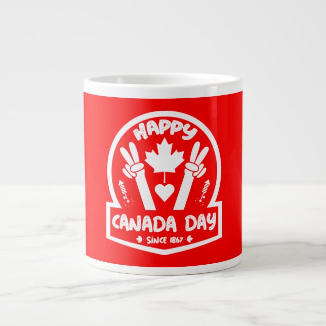 Happy Canada Day July 1    Large Coffee Mug (Front)