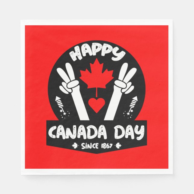 Happy Canada Day July 1    Napkin (Front)