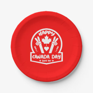 Happy Canada Day July 1    Paper Plate