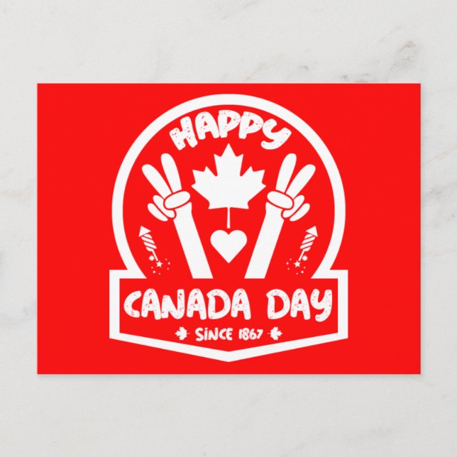Happy Canada Day July 1     Postcard (Front)