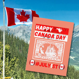 Happy Canada day July 1st   Postcard