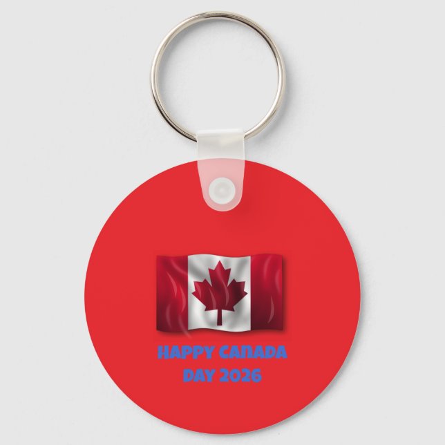 Happy Canada Day Key Ring (Front)