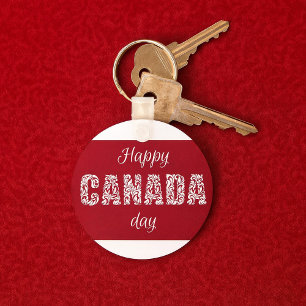 Happy Canada Day Key Ring
