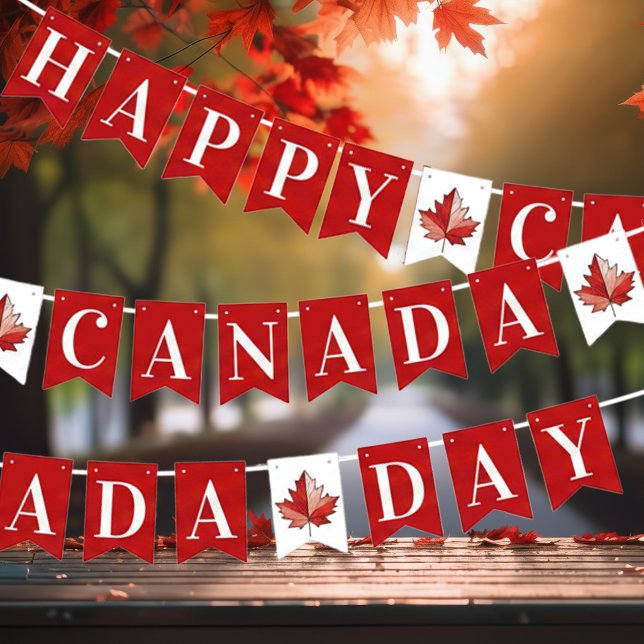 Happy Canada Day Maple Leaf ID1313 Bunting (Creator Uploaded)