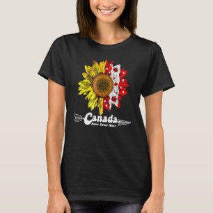 Happy Canada Day Maple Sunflower 1st July Independ T-Shirt