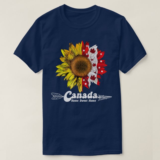 Happy Canada Day Maple Sunflower 1st July Independ T-Shirt (Design Front)