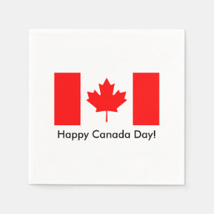 Happy Canada Day napkins with Canadian flag