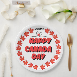 Happy Canada Day Paper Plate