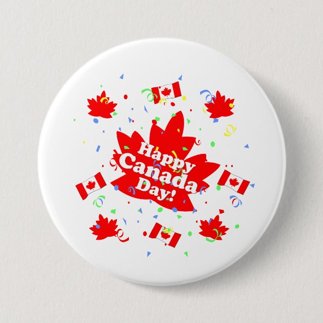 Happy Canada Day Party 7.5 Cm Round Badge (Front)