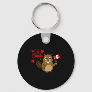Happy Canada Day Shirt Funny Canadian Groundhog Fl Key Ring