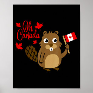 Happy Canada Day Shirt Funny Canadian Groundhog Fl Poster