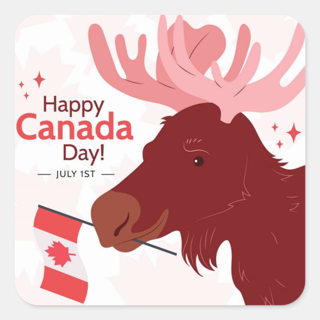Happy Canada Day  Square Sticker (Front)