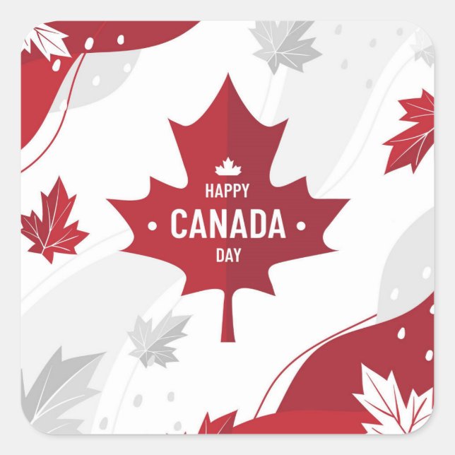 Happy Canada Day  Square Sticker (Front)