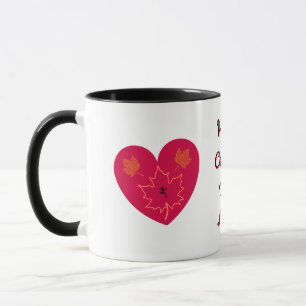 Happy Canada D'Eh Heart, Frog, Maple Leaves Mug