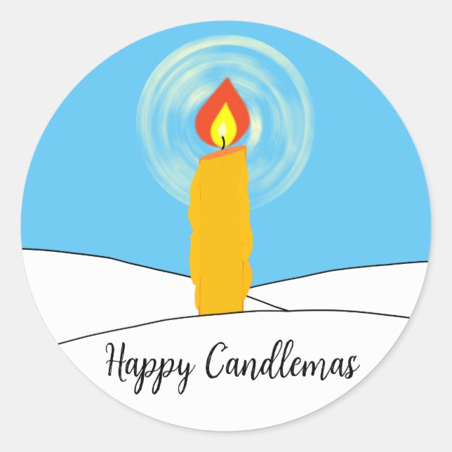 Happy Candlemas Classic Round Sticker (Front)