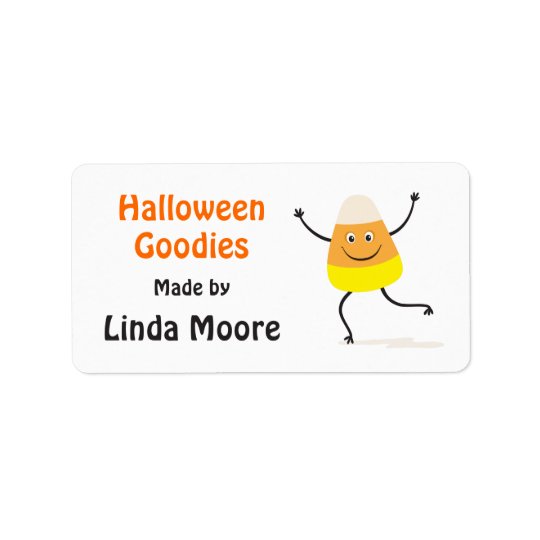 Happy candy corn character Halloween kitchen label Address Label
