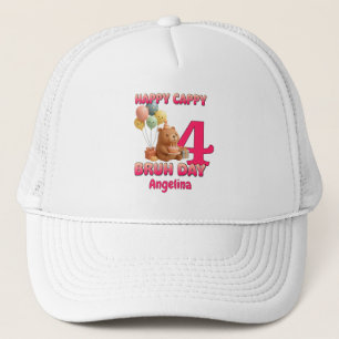 HAPPY CAPPY BRUH DAY Custom Capybara 4th Birthday Trucker Hat