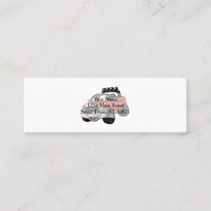 Happy car offroad cartoon - Choose back colour Mini Business Card