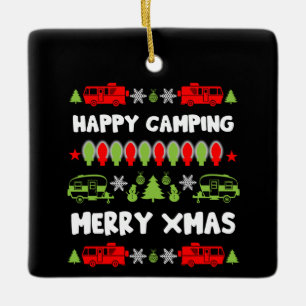 Happy Caravan Christmas Season  Ceramic Ornament