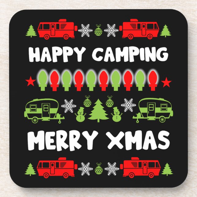 Happy Caravan Christmas Season  Coaster (Front)