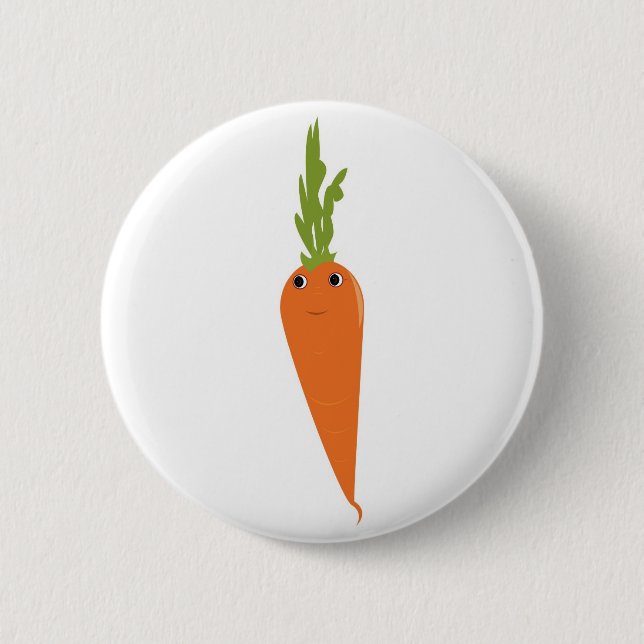 Happy Carrot 6 Cm Round Badge (Front)